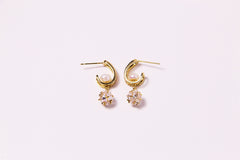 Golden Solitaire Dangle Earrings