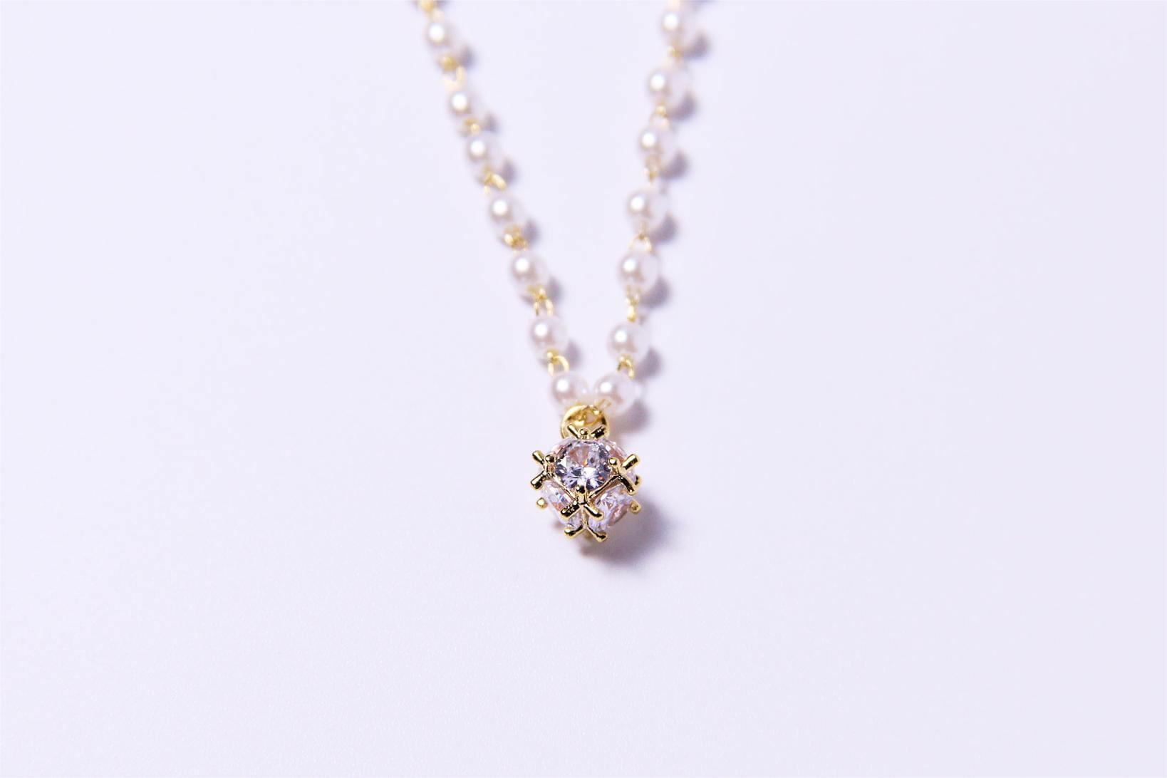 Geometry | Pearl & Zircon Necklace™
